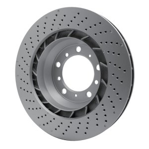 Porsche 718 Cayman Brake Rotor (1) - Right Rear - R1 Concepts - GeoSPEC Coated, Drilled - `16-`23